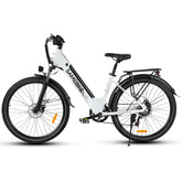 SAMEBIKE RS-A01 Pro Electric Bike - 350W Motor 36V15AH Battery 40KM Range Mechanical Disc Brakes - White